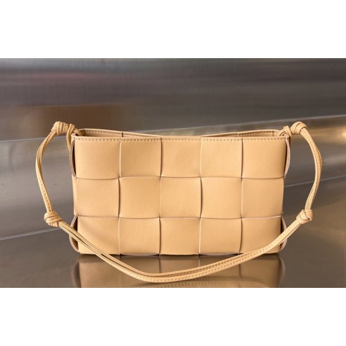 Bottega Veneta Cassette Pouch On Strap Bag In Almond Leather Bottega Veneta Cassette Pouch On Strap Bag In Almond Leather