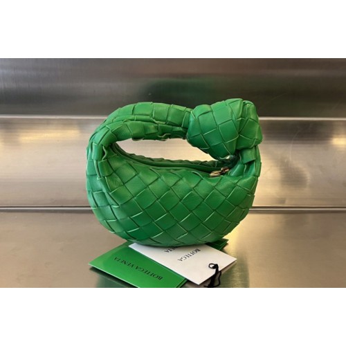 Bottega Veneta Candy Jodie Bag in Green intreccio leather With Gold Buckle