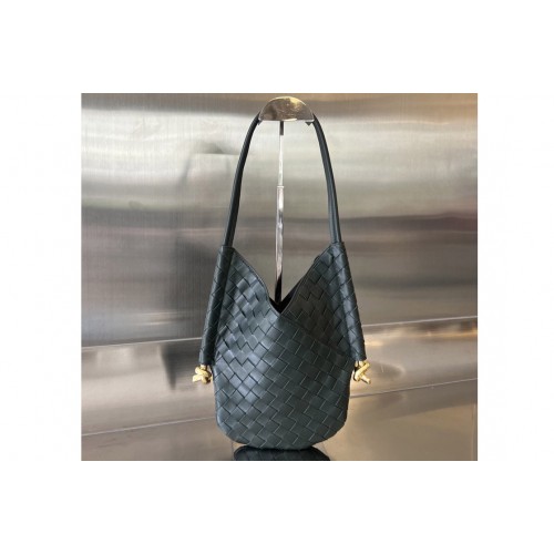 Bottega Veneta Small Solstice Shoulder Bag in Black Leather