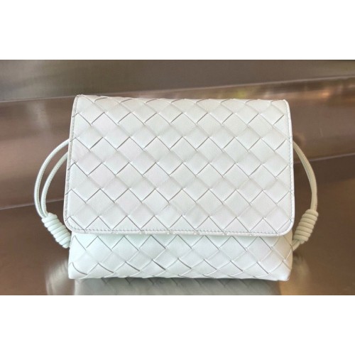 Bottega Veneta Mini Intrecciato Cross-Body Bag in Light Blue Leather