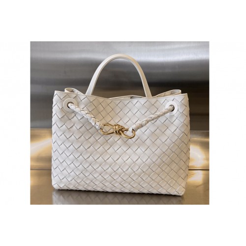 Bottega Veneta Medium Andiamo Bag in White Leather