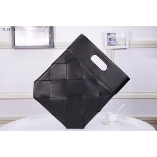 Bottega Veneta Small Slip Tote Bags In Intreccio Linen And Black French Calf Leather