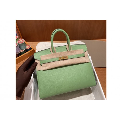 Hermes Birkin 25 bag in Green Epsom Leather With Gold Buckle