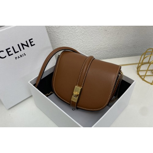 Celine 10G453 SMALL 16 WALLET ON CHAIN IN Tan SHINY CALFSKIN Celine 10G453 SMALL 16 WALLET ON CHAIN IN Tan SHINY CALFSKIN