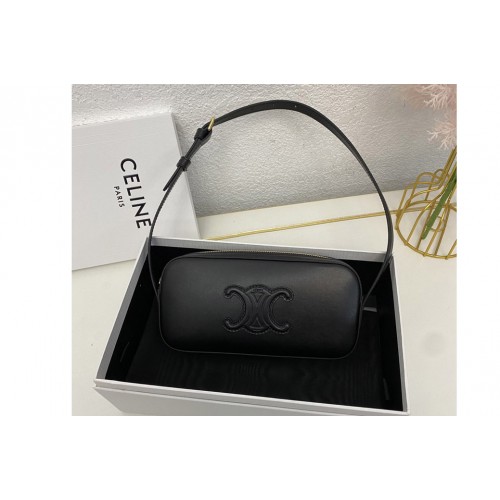 Celine 10J582 MINI CAMERA SHOULDER BAG CUIR TRIOMPHE IN Black CALFSKIN Leather Celine 10J582 MINI CAMERA SHOULDER BAG CUIR TRIOMPHE IN Black CALFSKIN Leather