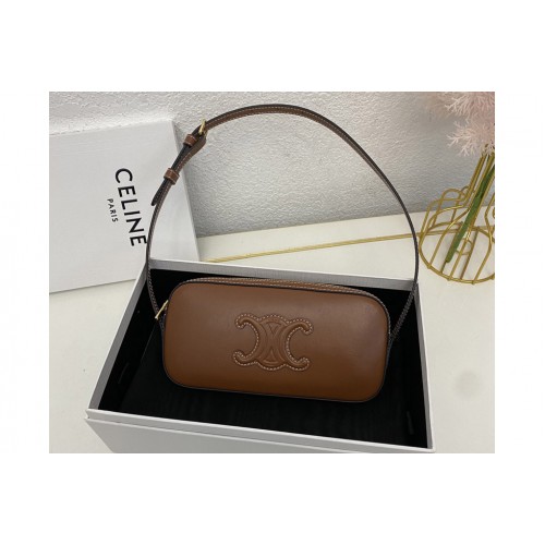 Celine 10J582 MINI CAMERA SHOULDER BAG CUIR TRIOMPHE IN TAN CALFSKIN Leather