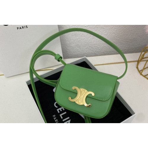 Celine 10I512 MINI TRIOMPHE bag IN Green CALFSKIN Leather Celine 10I512 MINI TRIOMPHE bag IN Green CALFSKIN Leather