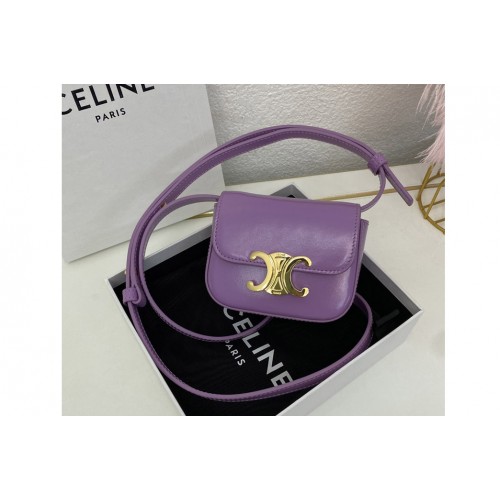 Celine 10I512 MINI TRIOMPHE bag IN Purple CALFSKIN Leather Celine 10I512 MINI TRIOMPHE bag IN Purple CALFSKIN Leather