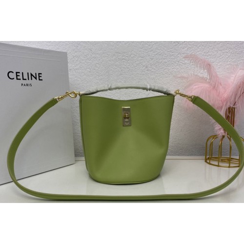 Celine TEEN BUCKET 16 bag IN Green SMOOTH CALFSKIN Leather