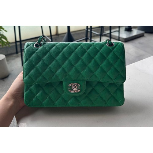 Chanel A01112 Classic 11.12 Handbag in Green Calfskin