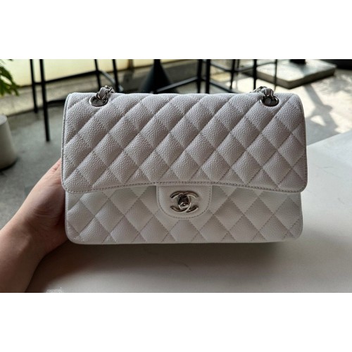 Chanel A01112 Classic 11.12 Handbag in White Calfskin