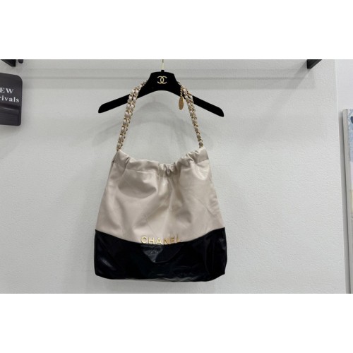 Chanel 22 Handbag AS3261 in Beige Patent Gradient Calfskin