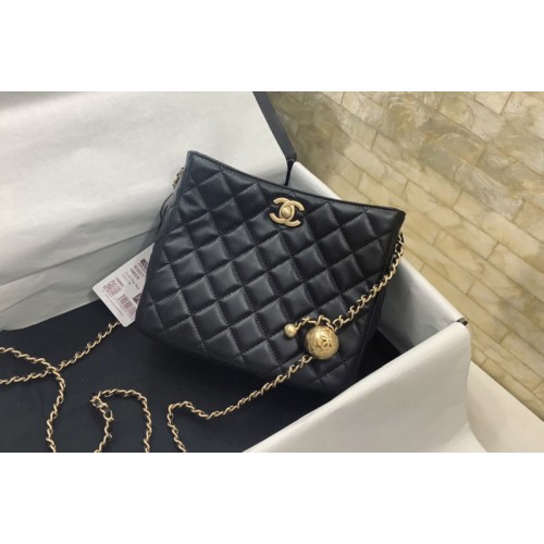 Chanel AS3259 Mini Hobo Bag in Black Lambskin