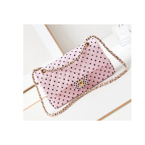 Chanel A01112 Classic 11.12 Handbag in Pink Printed Fabric