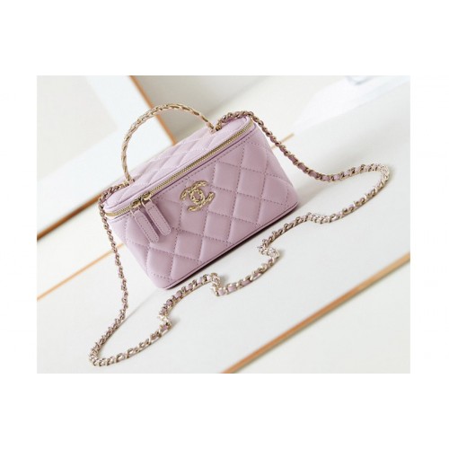 Chanel AP3768 Clutch on Chain bag in Purple Lambskin