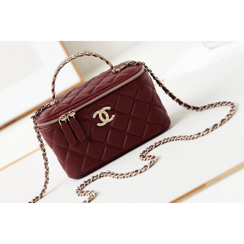 Chanel AP3768 Clutch on Chain bag in Burgundy Lambskin
