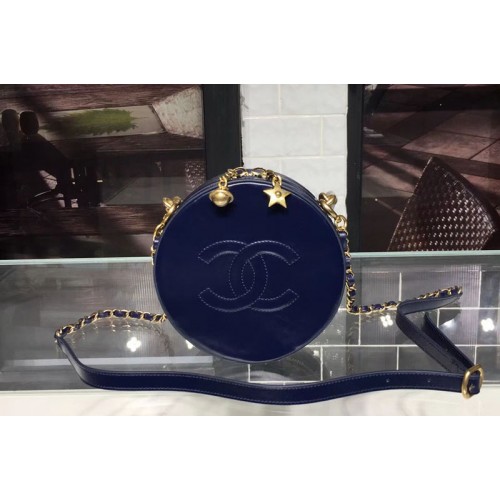 Chanel Caviar Leather Round Bag A81105 Blue