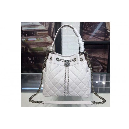 Chanel Original Calfskin Bucket Bag A93597 White