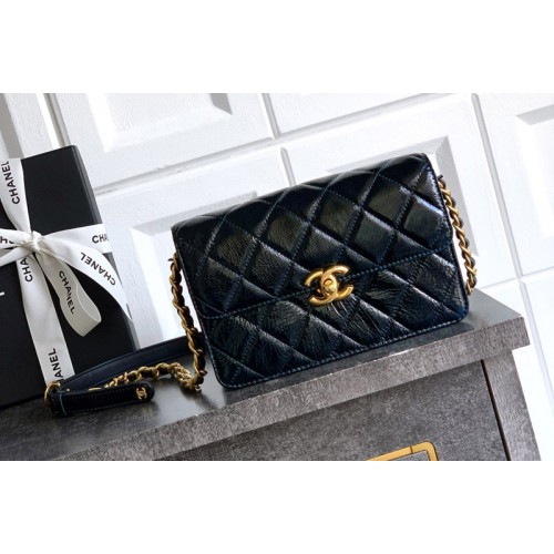 Chanel Classic Flap Bag in Navy Blue Leather