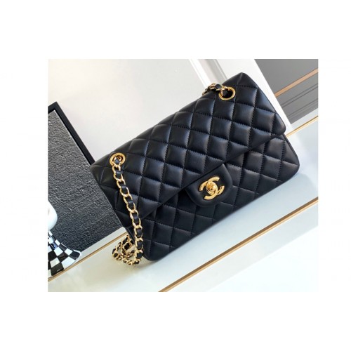 Chanel Small Classic Handbag  A01113 in Black Leather