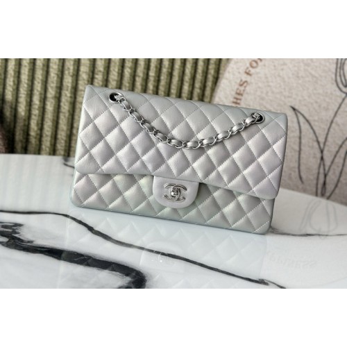 Chanel 11.12 Classic Handbag A01112 in Silver Leather Chanel 11.12 Classic Handbag A01112 in Silver Leather