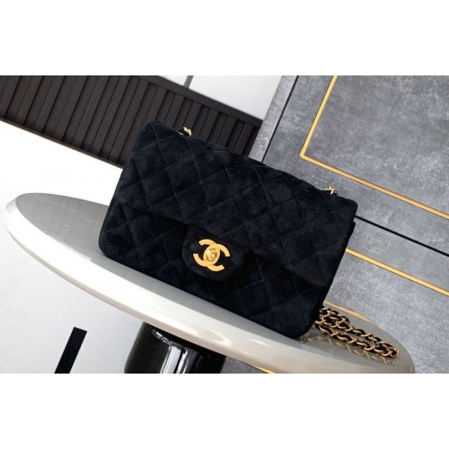 Chanel A69900 Mini Classic Handbag in Black Velvet