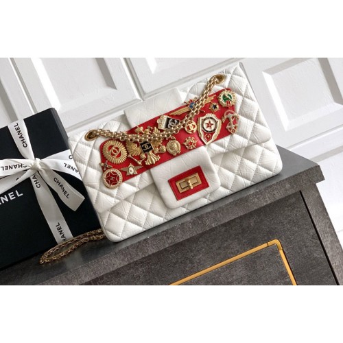 Chanel 2.55 Handbag in White Leather