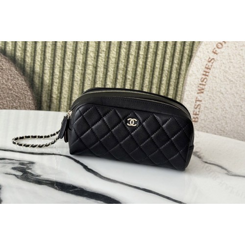 Chanel Vanity Bag in Black Leather