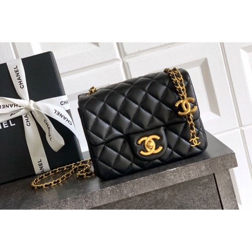 Chanel AS5758 Mini Flap Bag in Black Leather