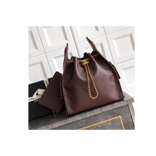 Chanel 25 Large Handbag AS5553 in Coffee Leather