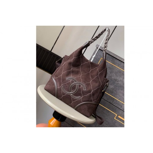 Chanel Hobo Bag in Brown Suede