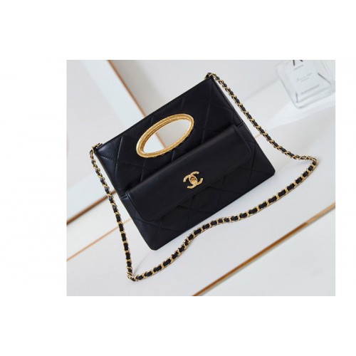 Chanel AS5038 Clutch in Black Lambskin