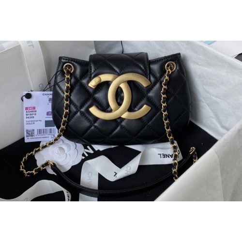 Chanel AS4609 Messenger Bag in Black Leather Chanel AS4609 Messenger Bag in Black Leather