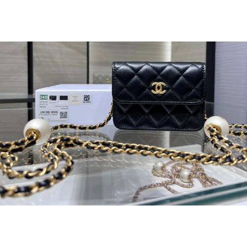 Chanel AP4010 Clutch With Chain in Black Lambskin