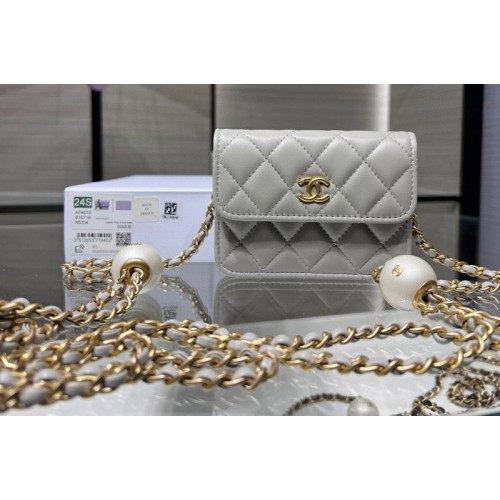 Chanel AP4010 Clutch With Chain in Gray Lambskin