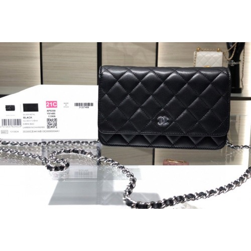 Chanel AP0250 Classic Wallet on Chain in Black Leather
