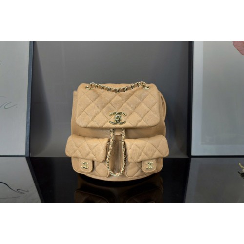 Chanel AS3860 Backpack in Apricot Grained Calfskin