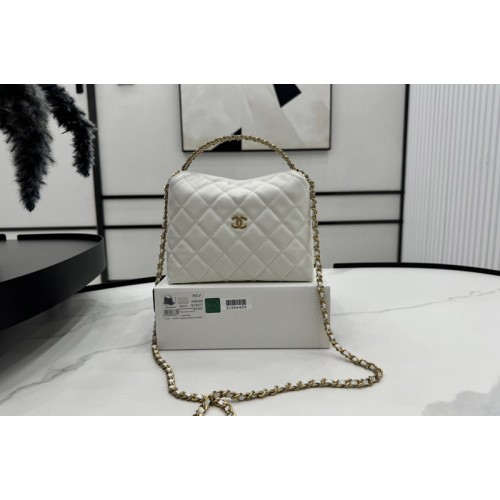 Chanel A96090 Mini Hobo Bag in White Leather