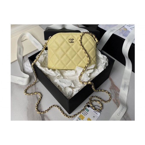 Chanel AP4000 Classic clutch with chain in Yellow Leather