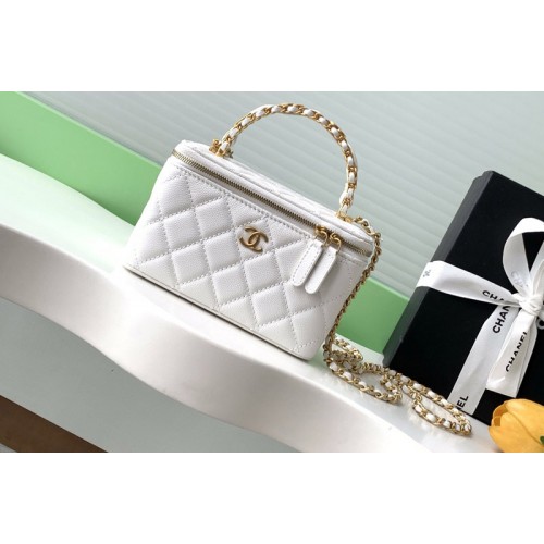 Chanel AP4842 Long Vanity With Chain in White Leather