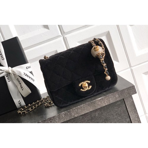 Chanel AS1786 Mini Flap Bag in Black Velvet