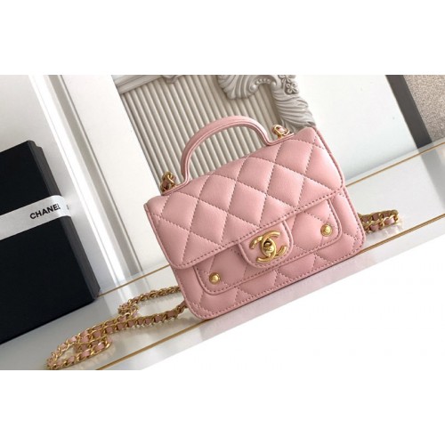 Chanel AP4675 Clutch With Chain In Pink Leather Chanel AP4675 Clutch With Chain In Pink Leather