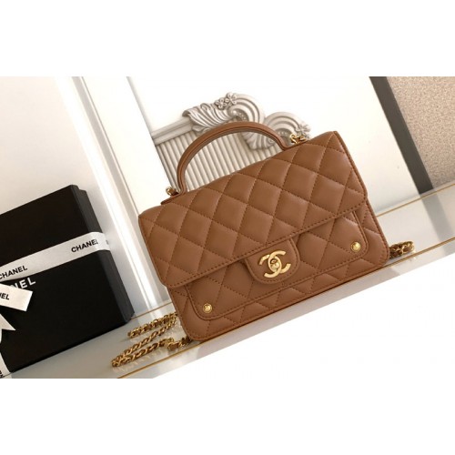Chanel Clutch With Chain In Brown Leather