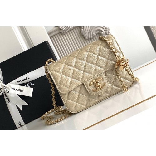 Chanel Mini Flap Bag in Gold Leather