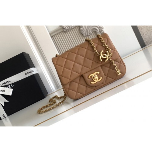 Chanel Mini Flap Bag in Brown Leather