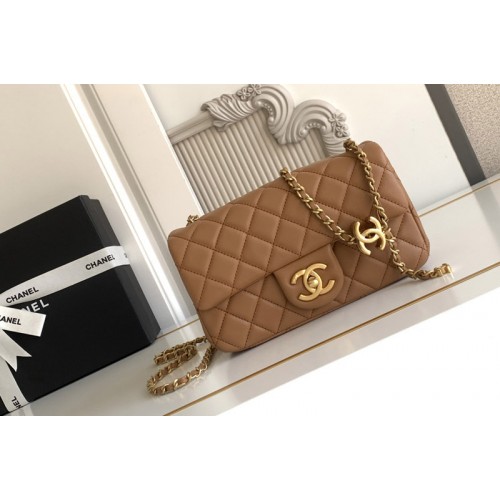 Chanel Mini Flap Bag in Brown Leather