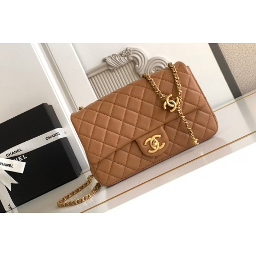 Chanel Flap Bag in Brown Leather