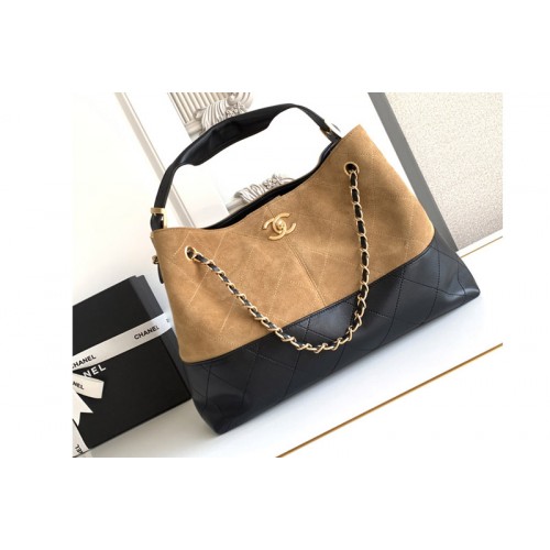 Chanel AS5657 Shopping Bag in Brown/Black Suede Chanel AS5657 Shopping Bag in Brown/Black Suede