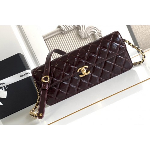 Chanel AS5642 Large Flap Bag in Dark Brown Leather