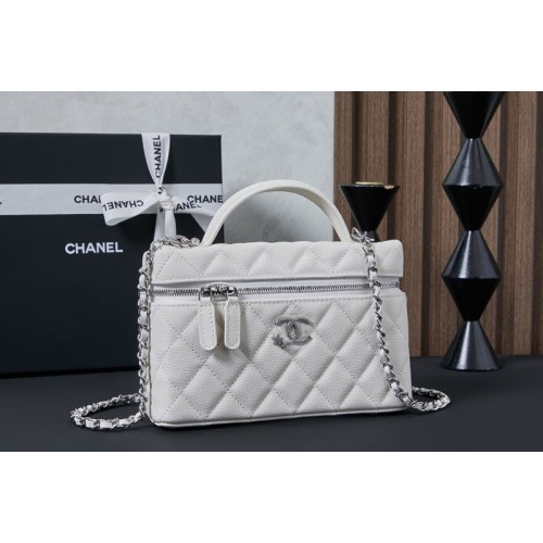 Chanel AP4854 Vanity With Chain in White Leather